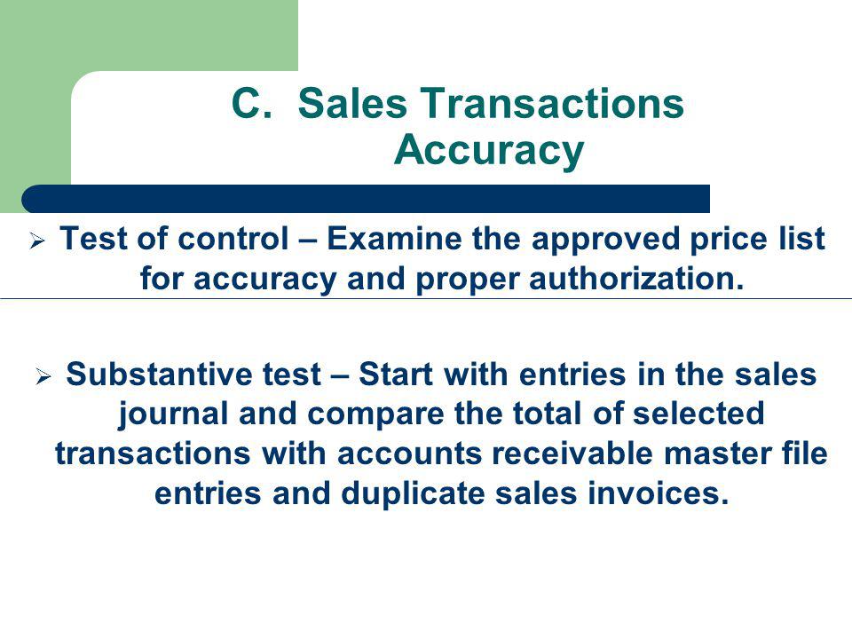 C. Sales Transactions Accuracy