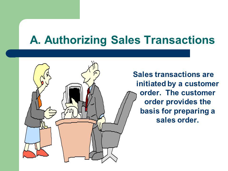 A. Authorizing Sales Transactions