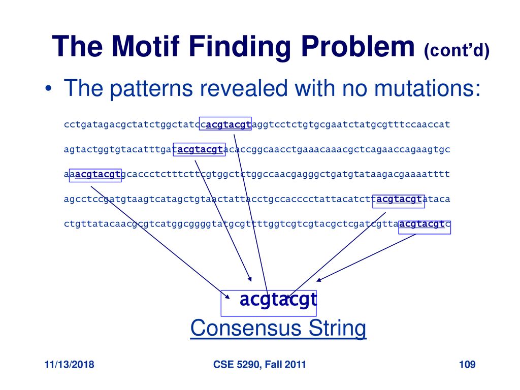 The Motif Finding Problem (cont’d)