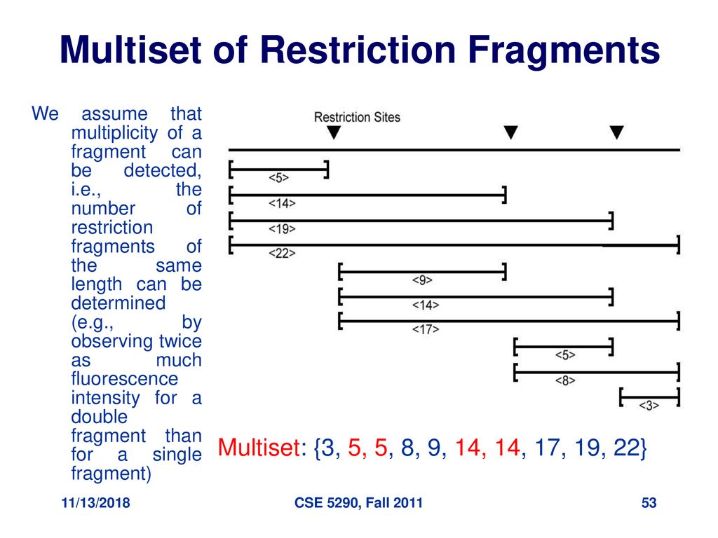 Multiset of Restriction Fragments