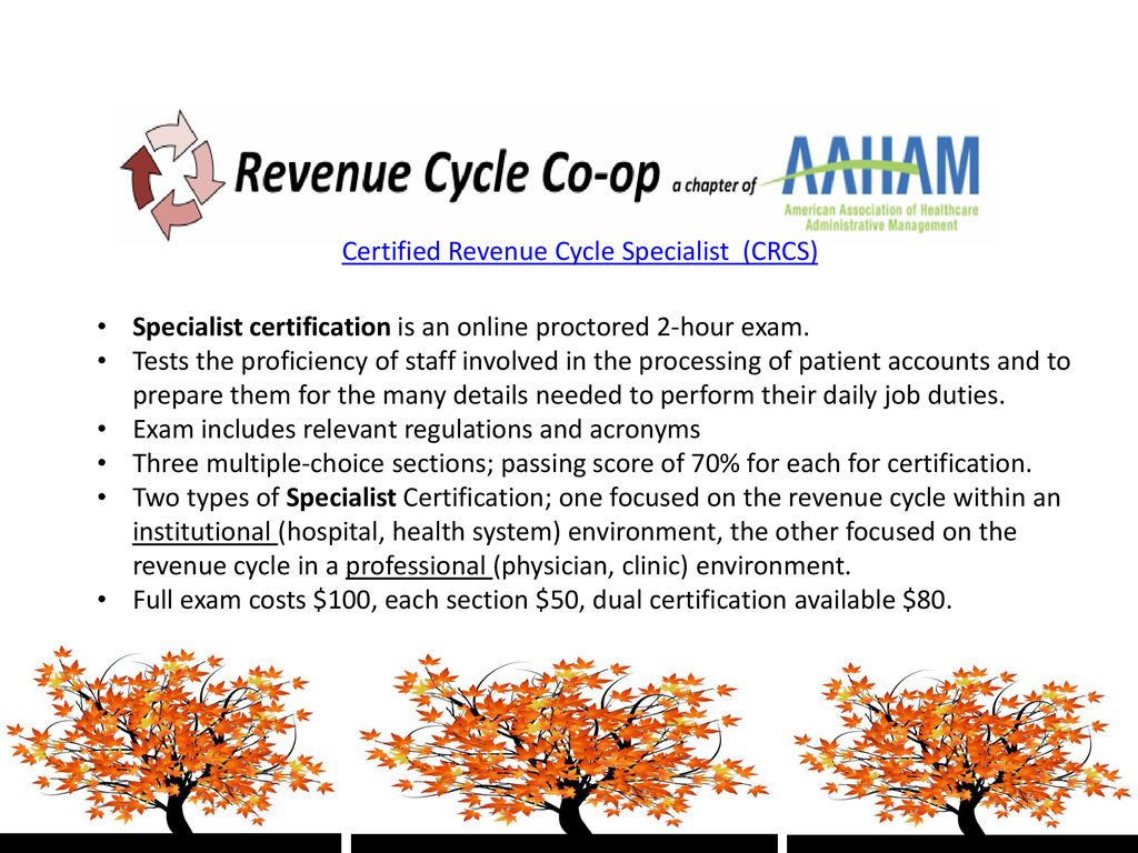 Certified Revenue Cycle Specialist (CRCS)