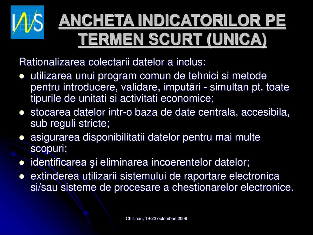 ANCHETA INDICATORILOR PE TERMEN SCURT (UNICA) - ppt download