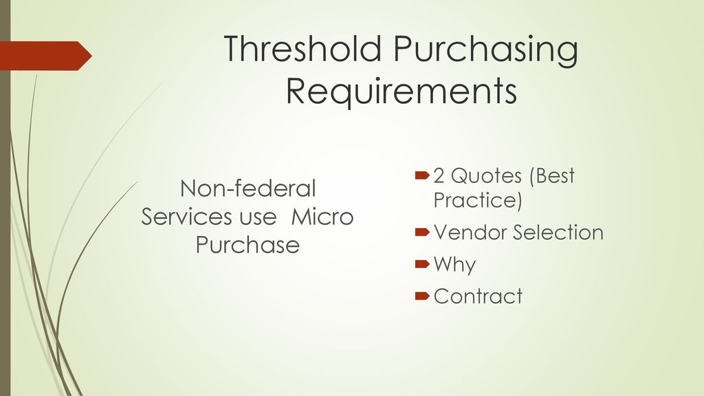 Threshold Purchasing Requirements