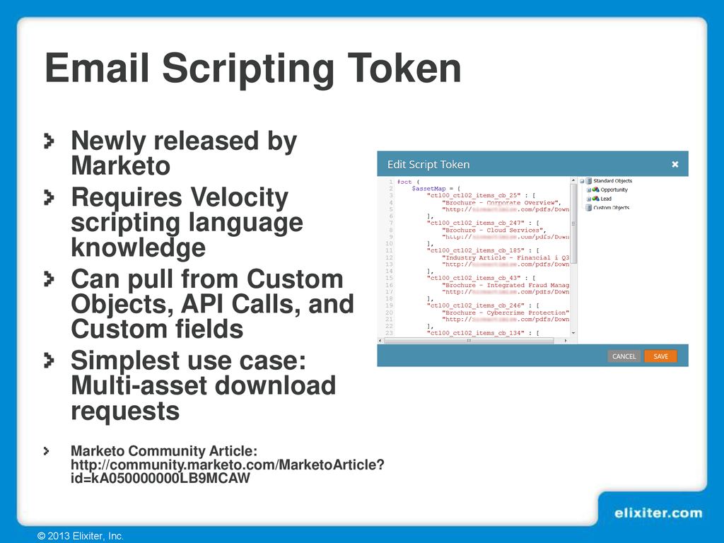 Scripting Token Newly released by Marketo
