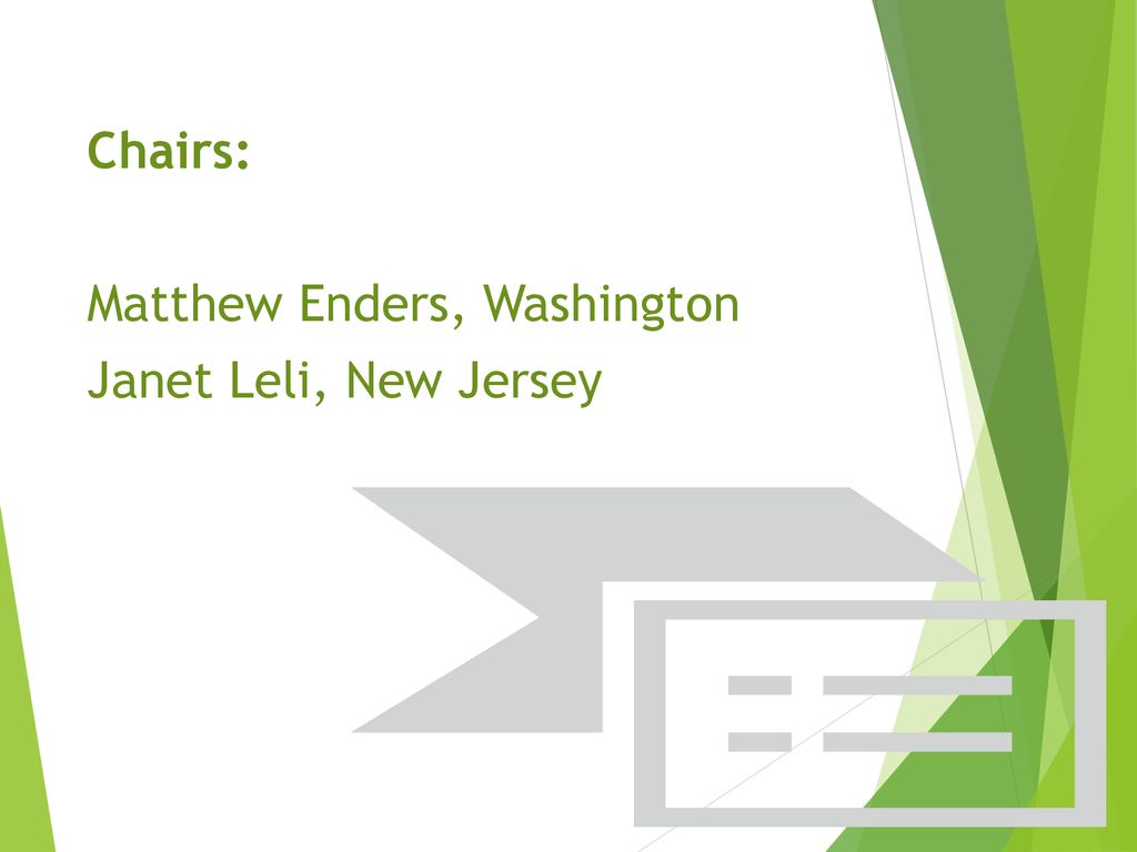 Safety Workgroup Chairs: Matthew Enders, Washington Janet Leli, New Jersey 16