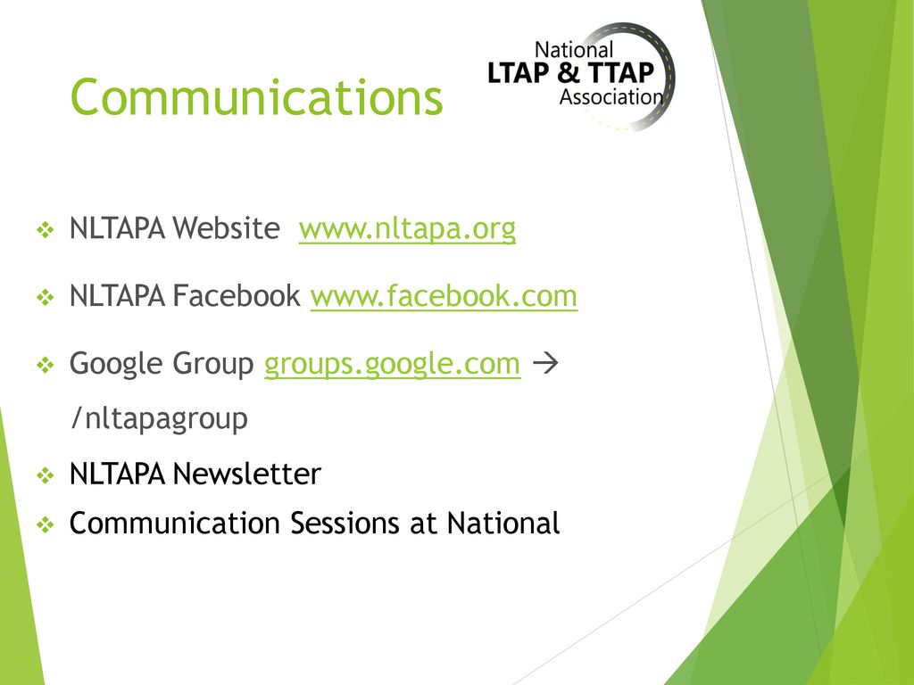 Communications NLTAPA Website