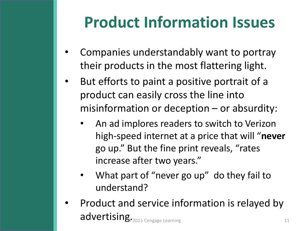 Product Information Issues