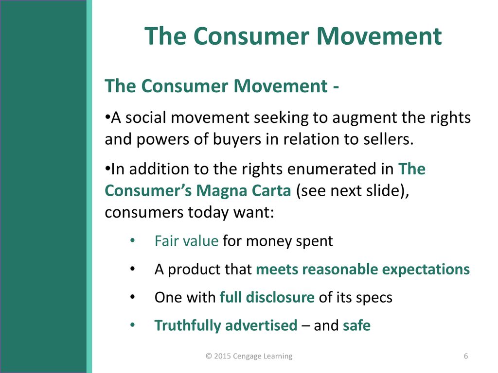 The Consumer Movement The Consumer Movement -