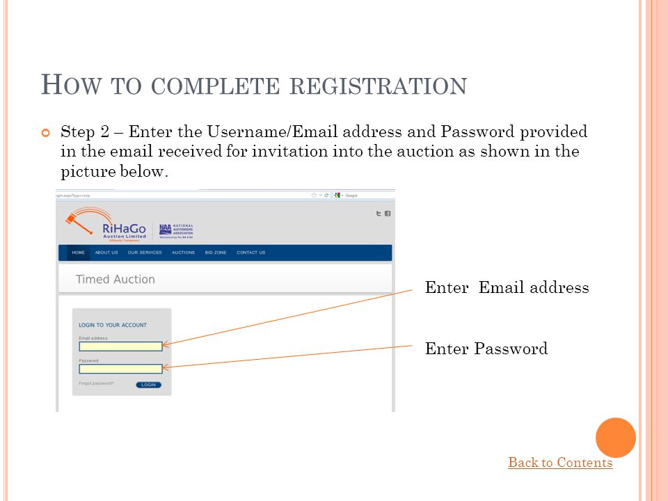 How to complete registration