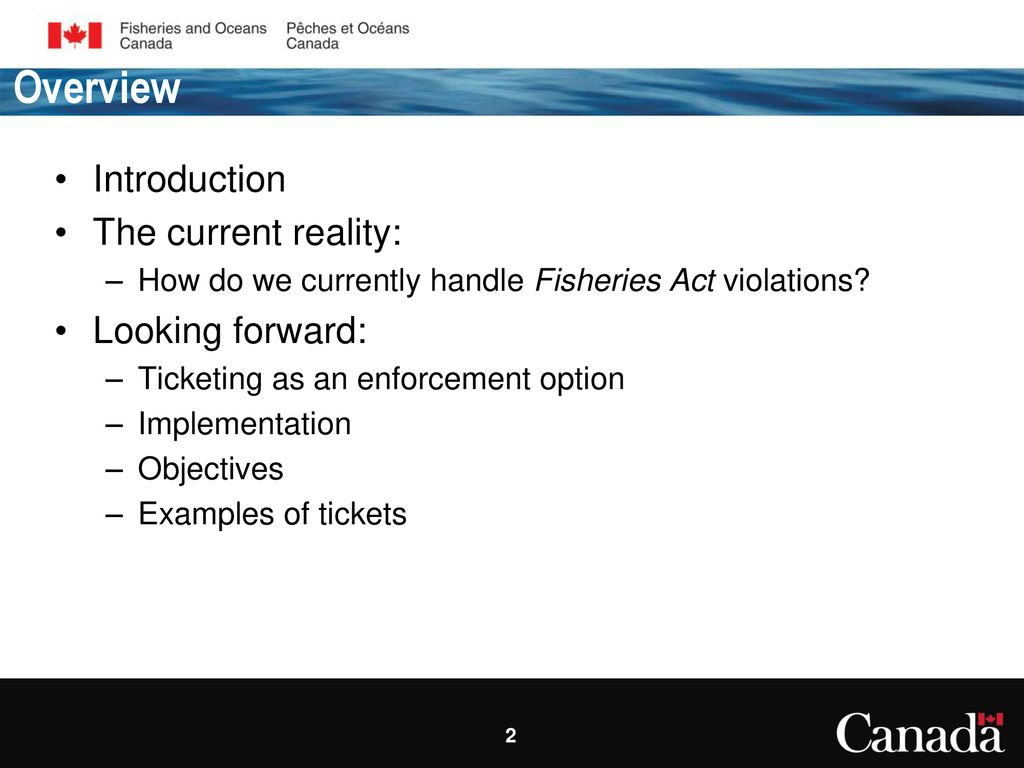 Updated Ticketing Regime for Fisheries Act Offences - ppt download