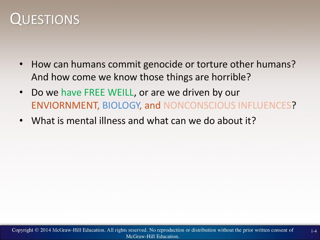 Questions How can humans commit genocide or torture other humans And how come we know those things are horrible