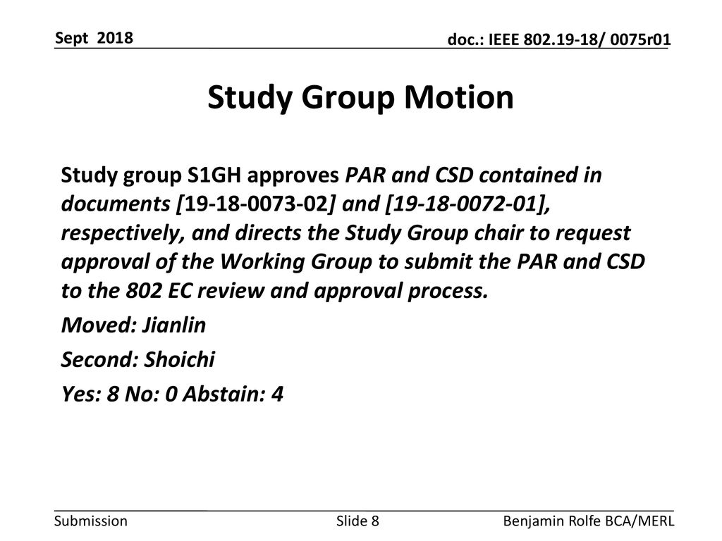 Sept 2018 Study Group Motion.