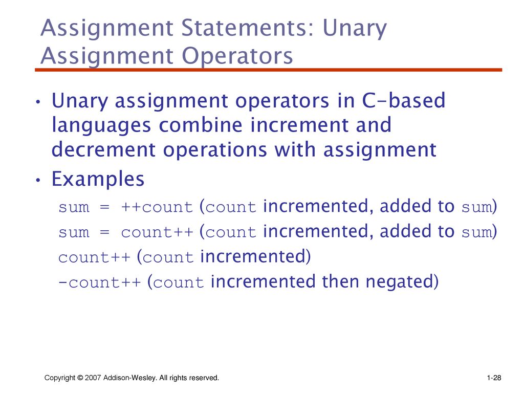 Expressions and Assignment Statements - ppt download