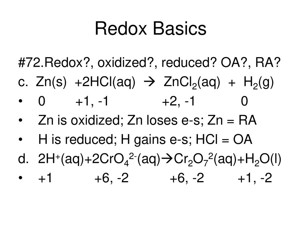 Redox Basics 68 Assign Ox Ppt Download