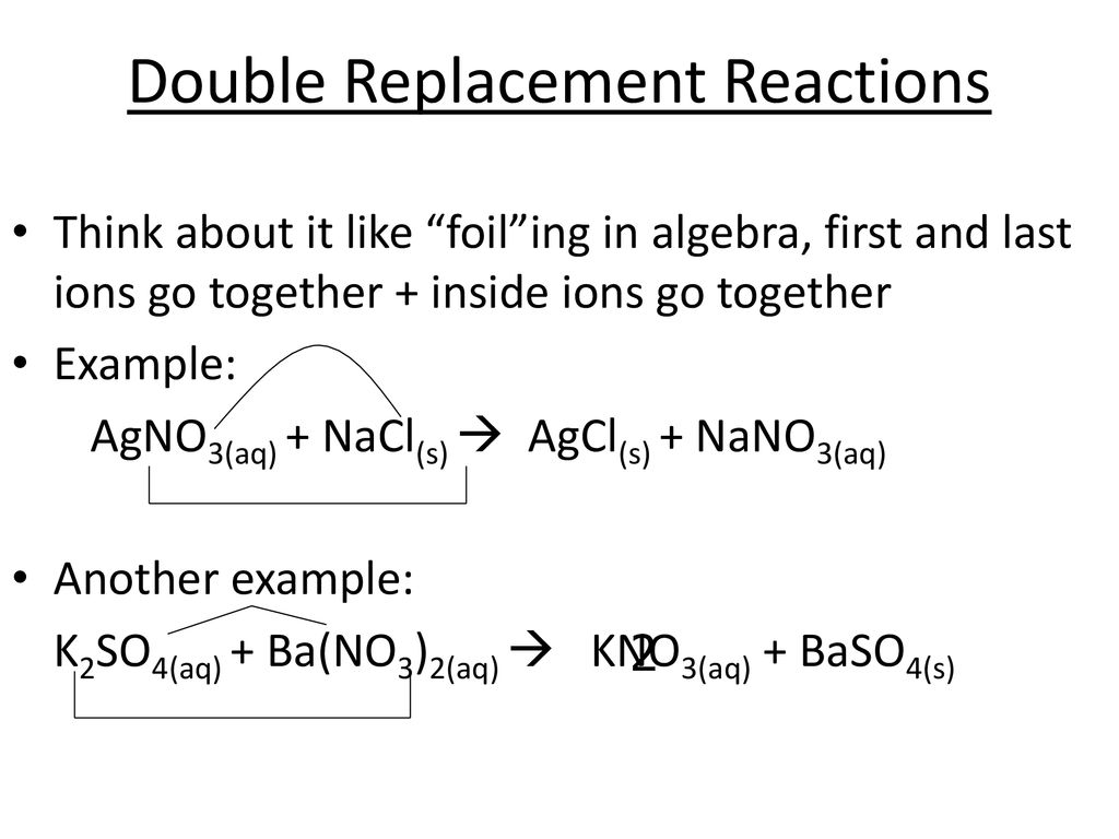 Types of reactions you need to be able to identify each type ppt