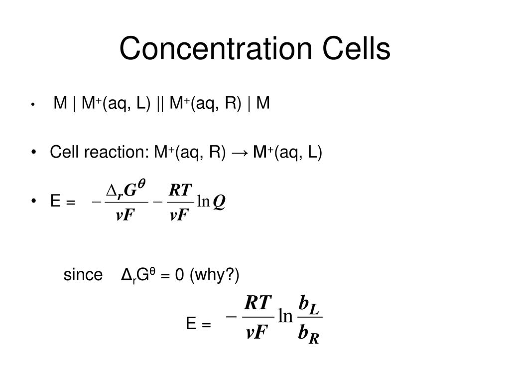 Nernst Equation E Eө Lnq Eө Ppt Download