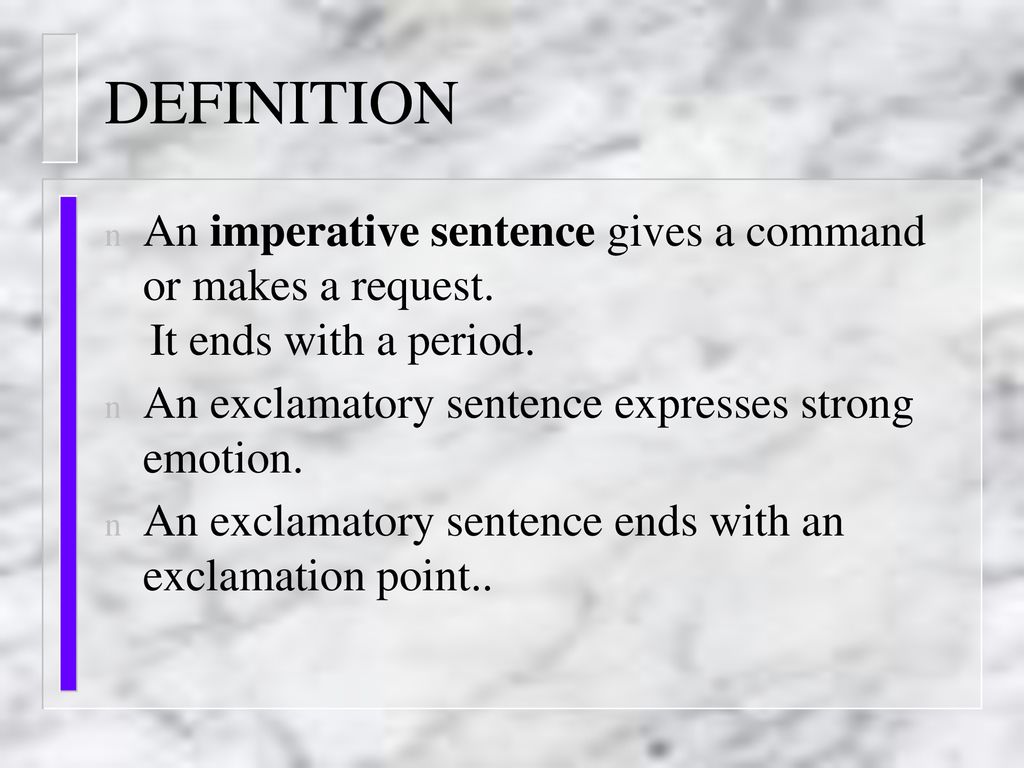 What Is A Command Imperative Sentence