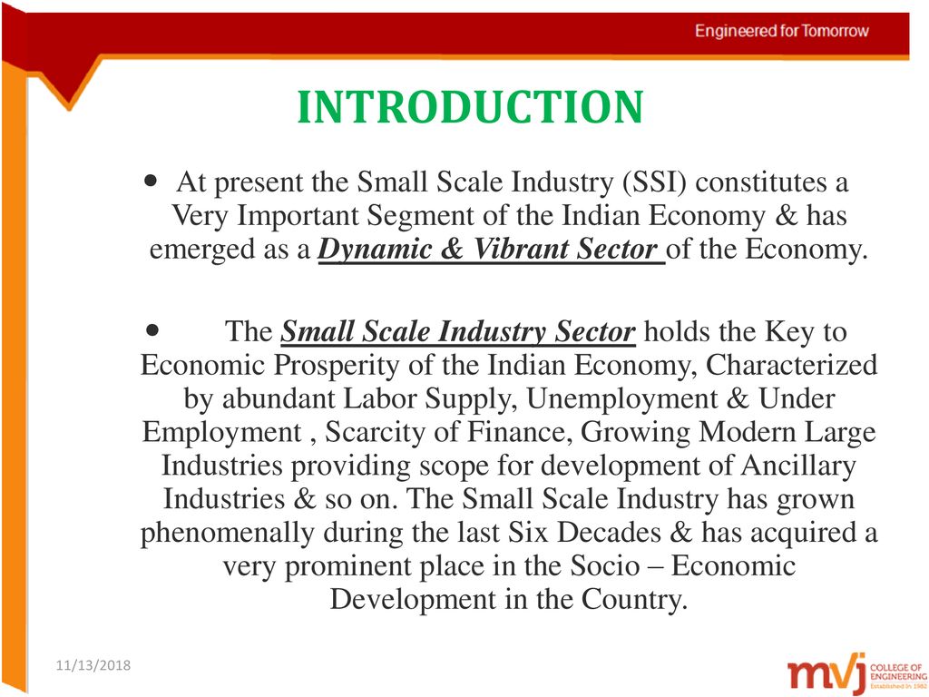 Introduction of micro and small scale industries