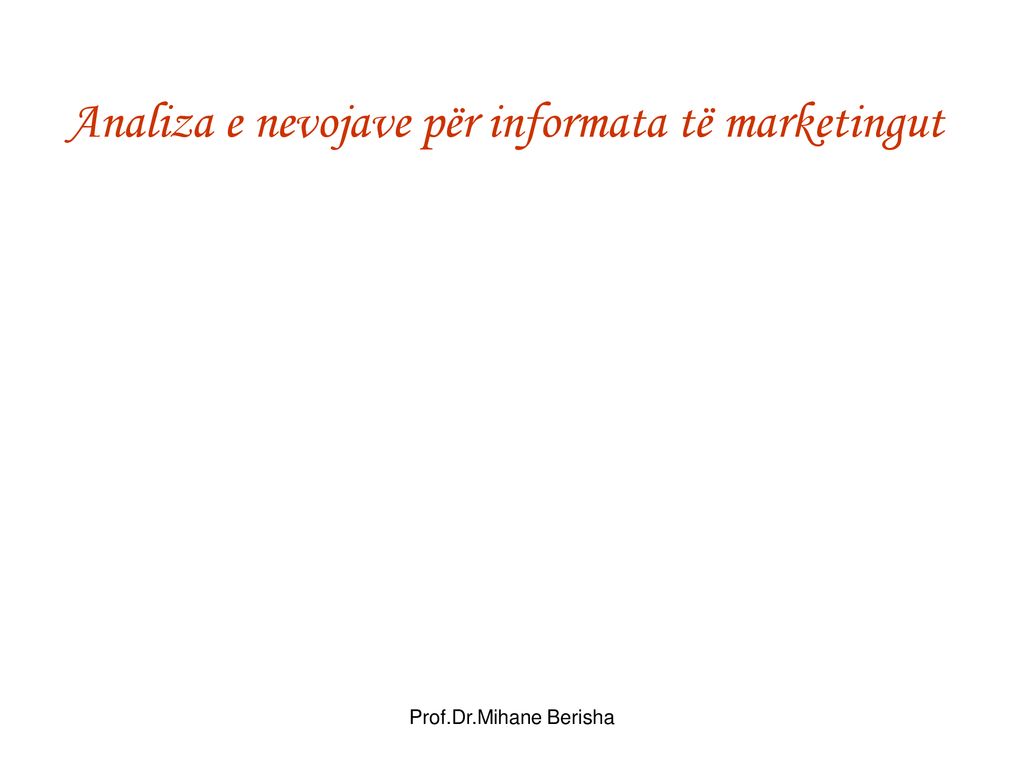 Analiza e nevojave për informata të marketingut