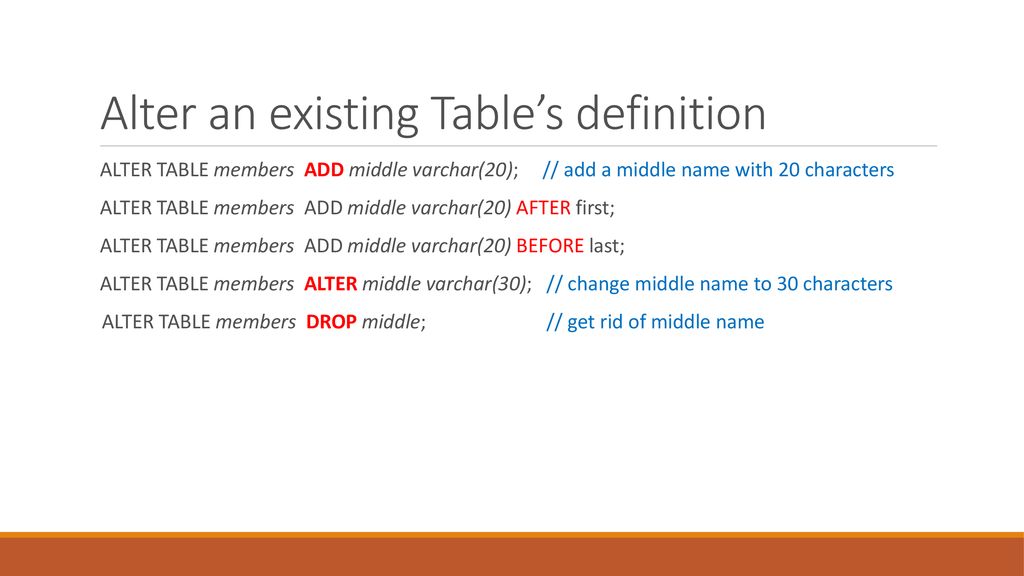 Structured query language data definition language ppt download