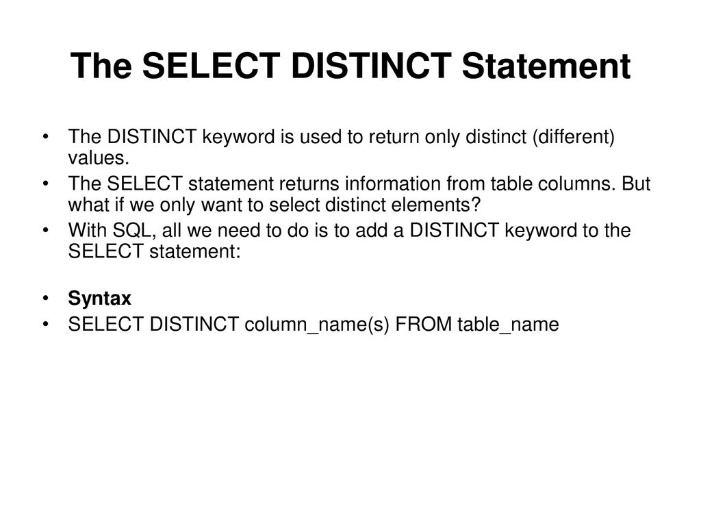 Sql tutorial ppt download