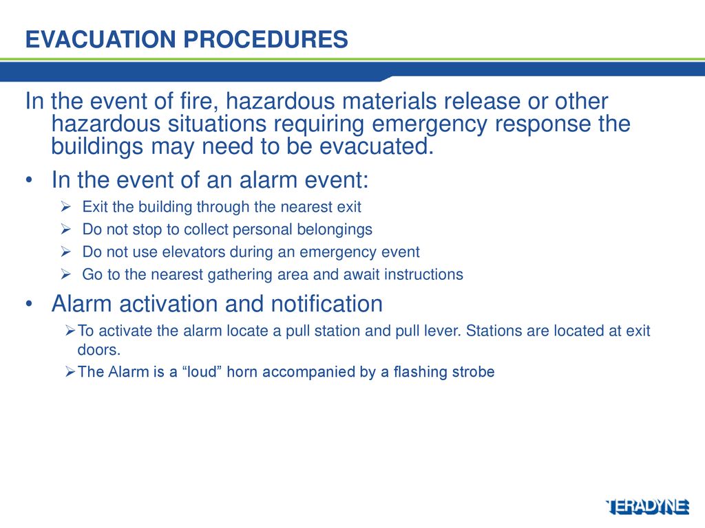 Evacuation Procedures
