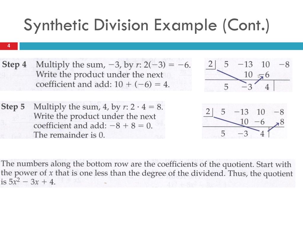 Synthetic division steps synthetic division ppt download