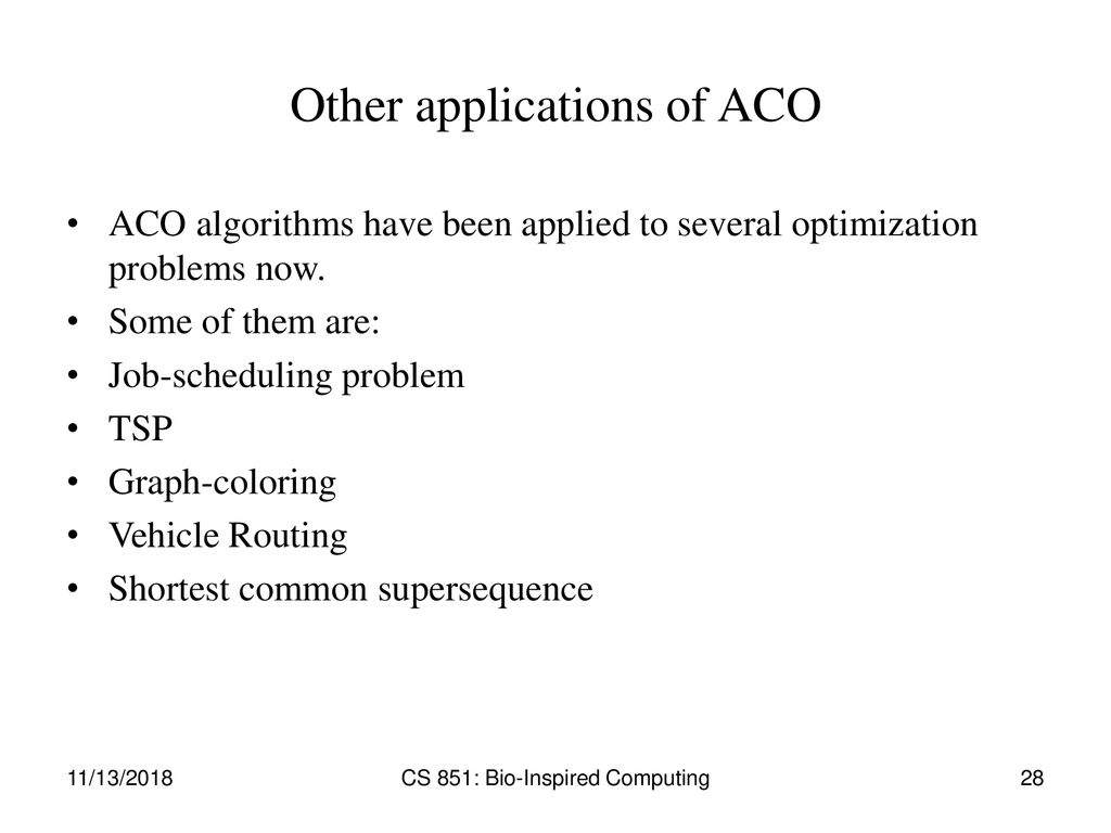Other applications of ACO