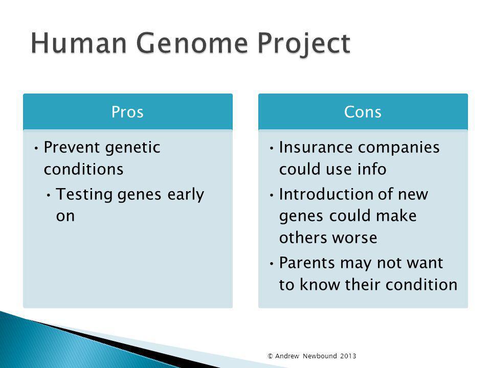 human genome project pros and cons