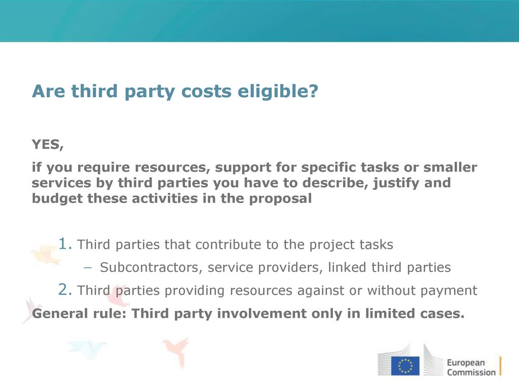 Are third party costs eligible
