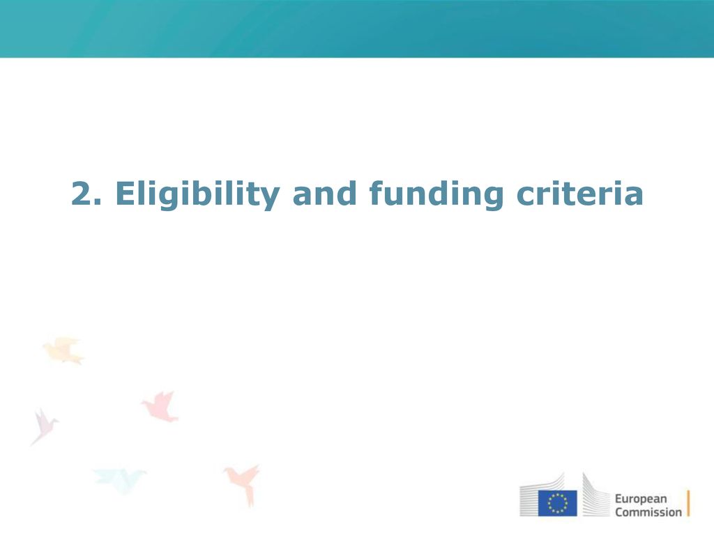 2. Eligibility and funding criteria