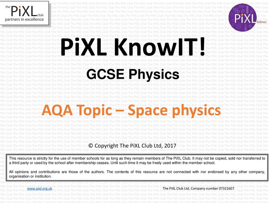 Topic space. Physics AQA topics Forces.
