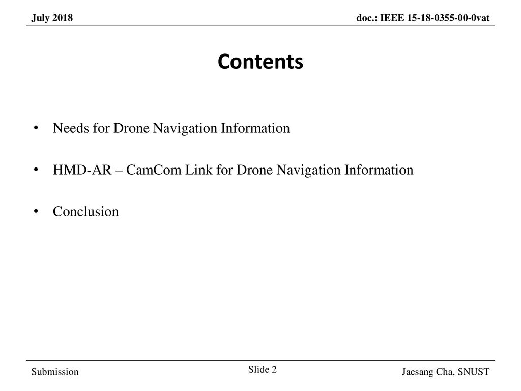 Contents Needs for Drone Navigation Information