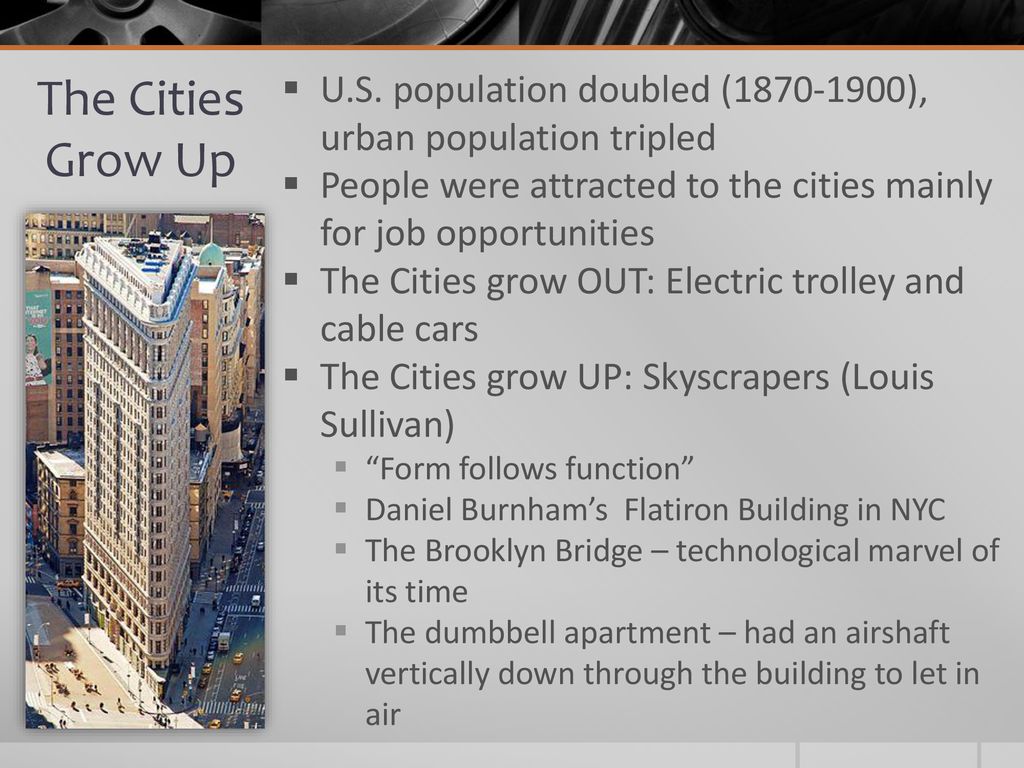 U.S. population doubled ( ), urban population tripled