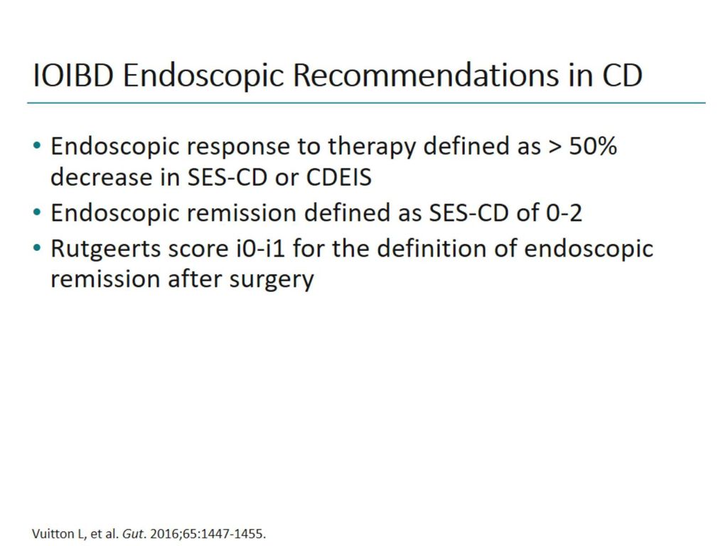 IOIBD Endoscopic Recommendations in CD