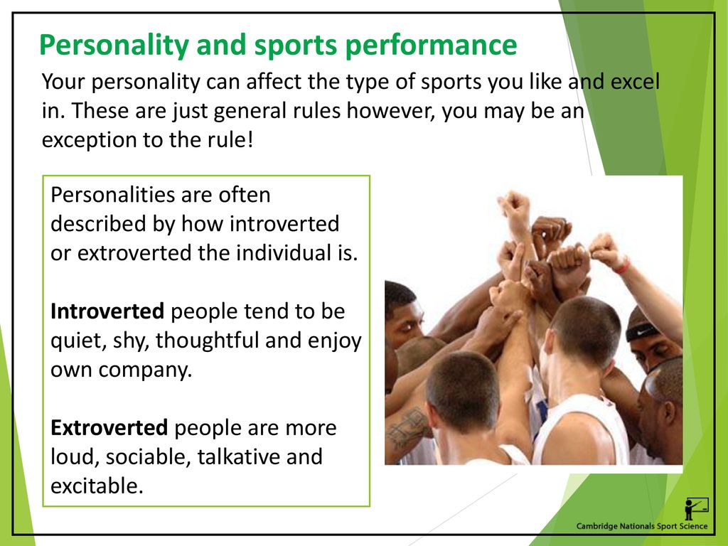personality and its effects on sports performance