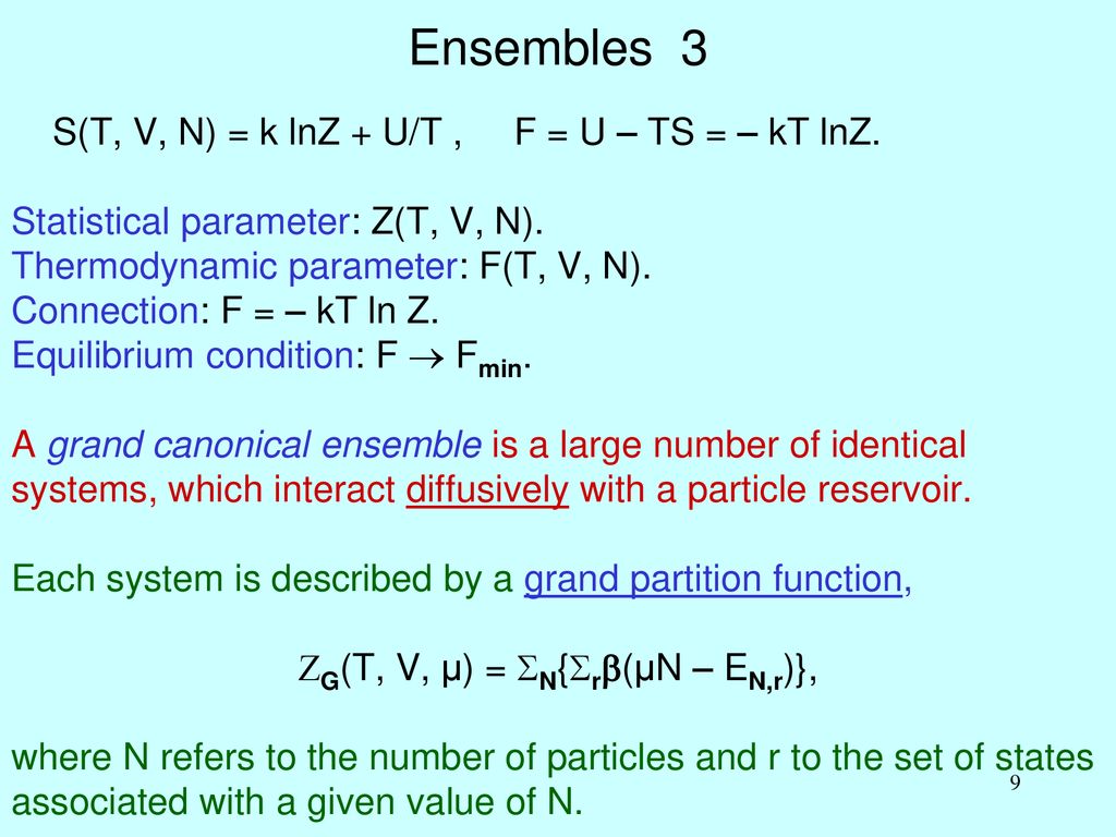 Canonical Ensemble Partition Function Z Ppt Download