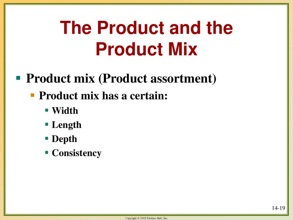 The Product and the Product Mix