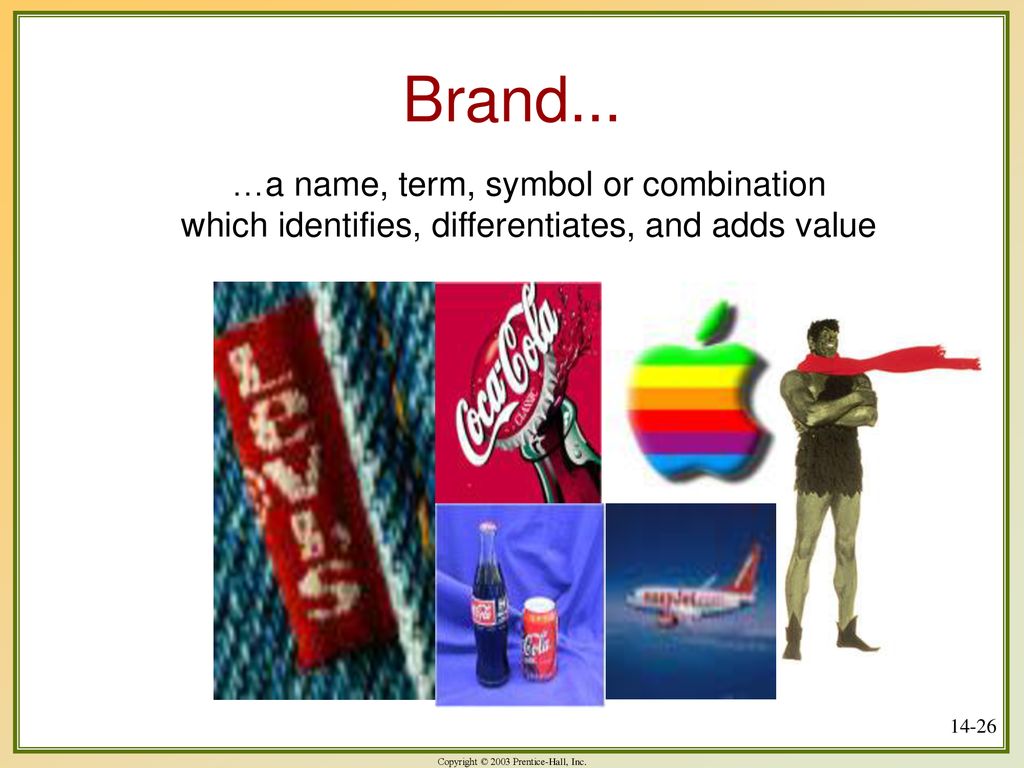 Brand... …a name, term, symbol or combination