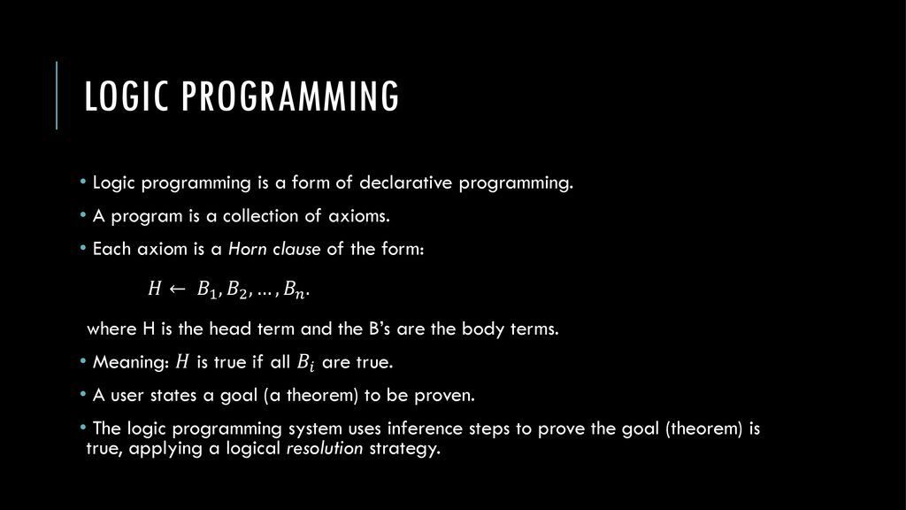 Lecture 21 Logic Programming. - ppt download