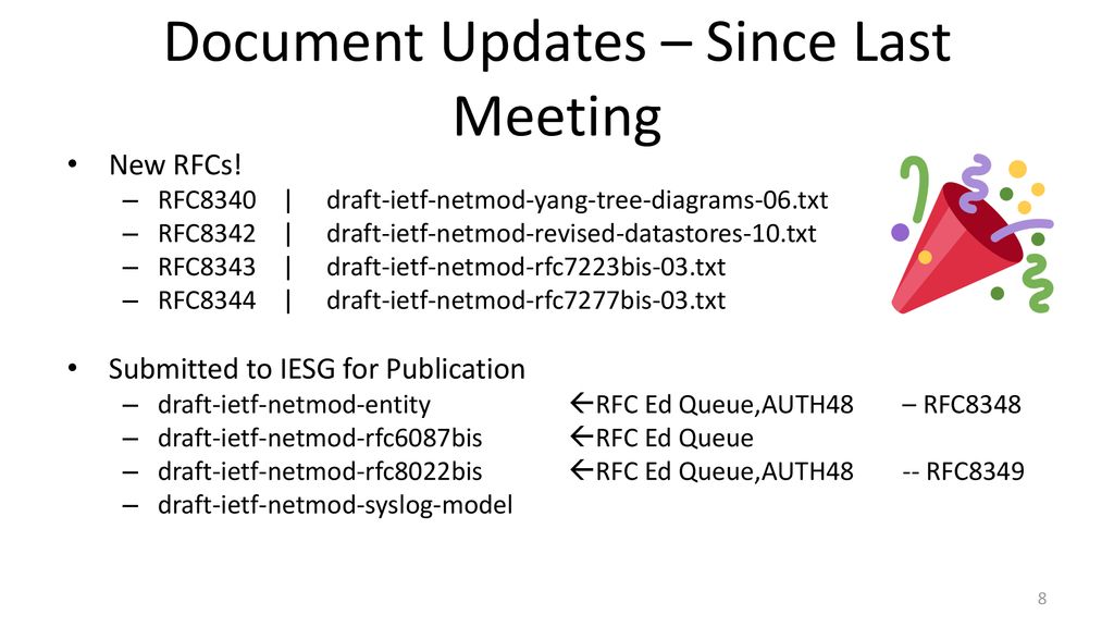 Document Updates – Since Last Meeting