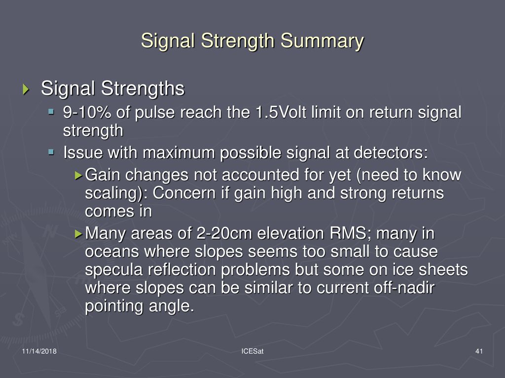 Signal Strength Summary