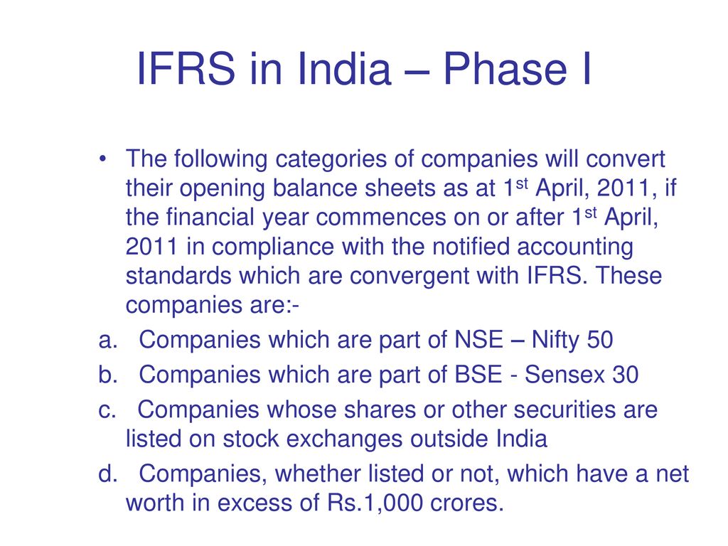 IFRS in India ASSOCHAM Master Class On IFRS Hyderabad , June 25, ppt  download