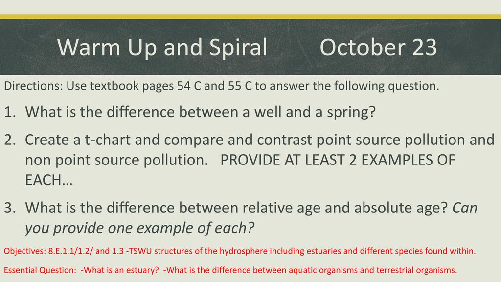 Warm Up and Spiral October 23