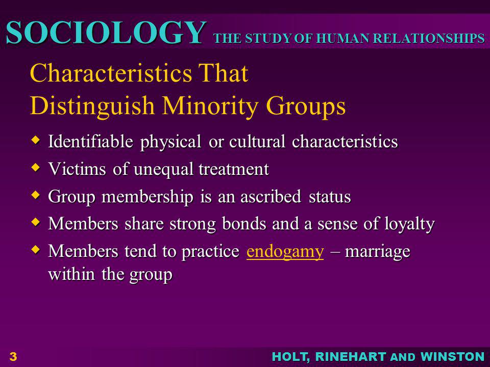Characteristics That Distinguish Minority Groups