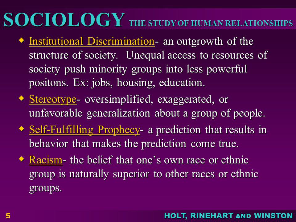 Institutional Discrimination- an outgrowth of the structure of society