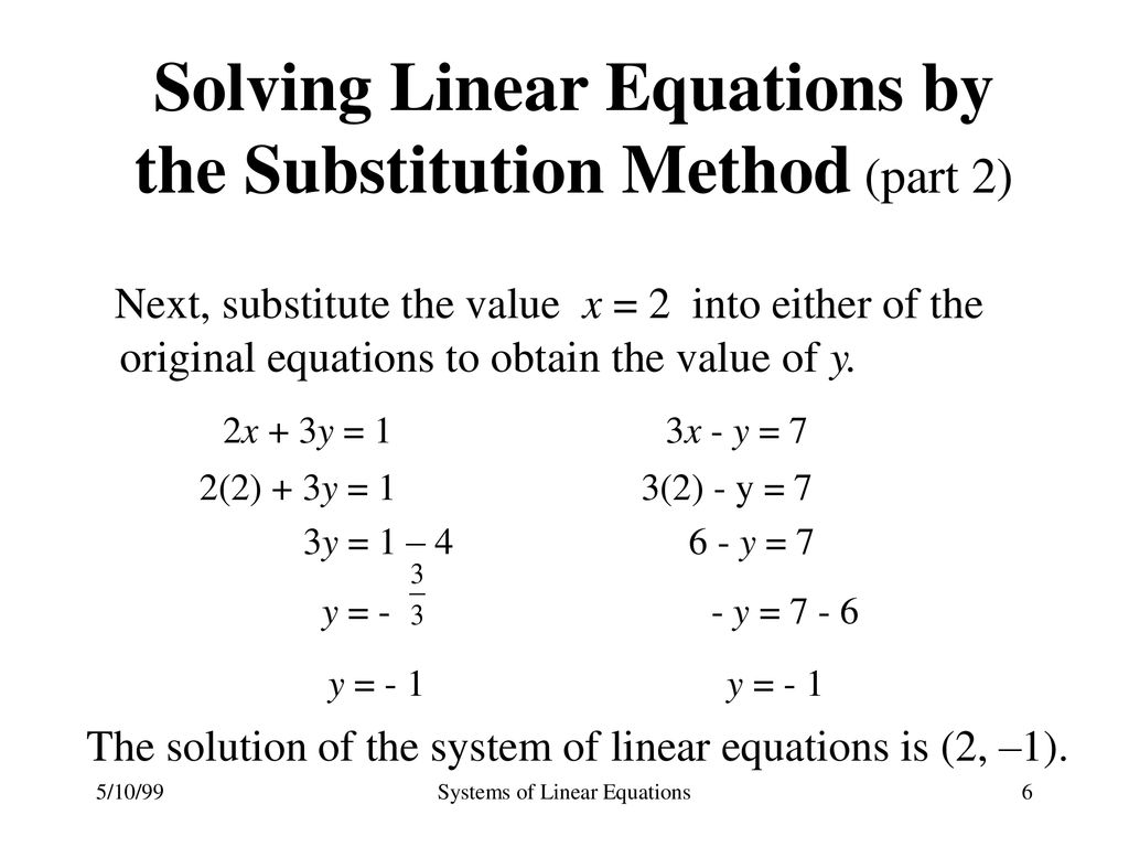 Systems Of Linear Equations Ppt Download