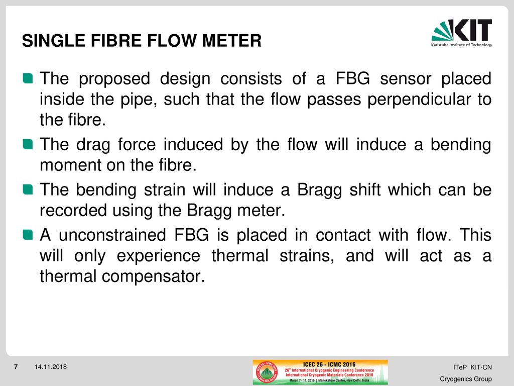 Single fibre flow meter