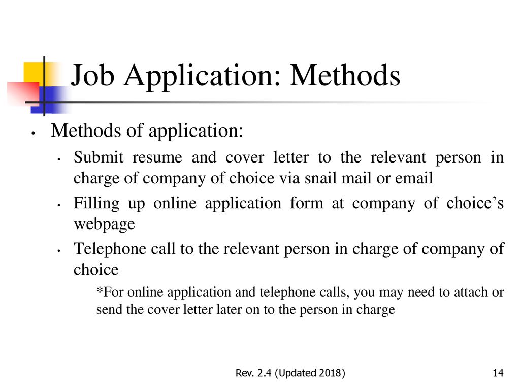 Job Application: Methods