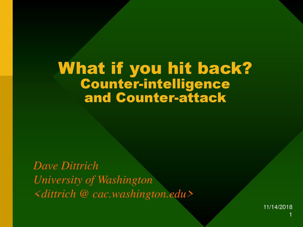 What if you hit back? Counter-intelligence and Counter-attack - ppt ...